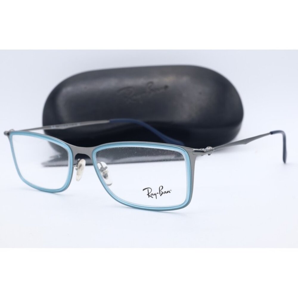 Ray Ban RB 6299 2810 Light Blue Rectangle Eyeglasses clear Lenses 53mm